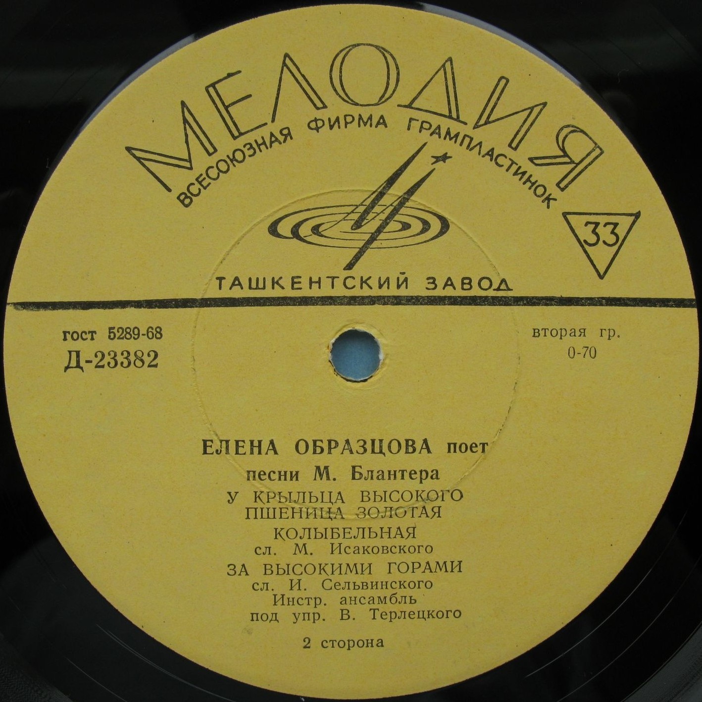 Елена ОБРАЗЦОВА поет песни М. БЛАНТЕРА (1903)