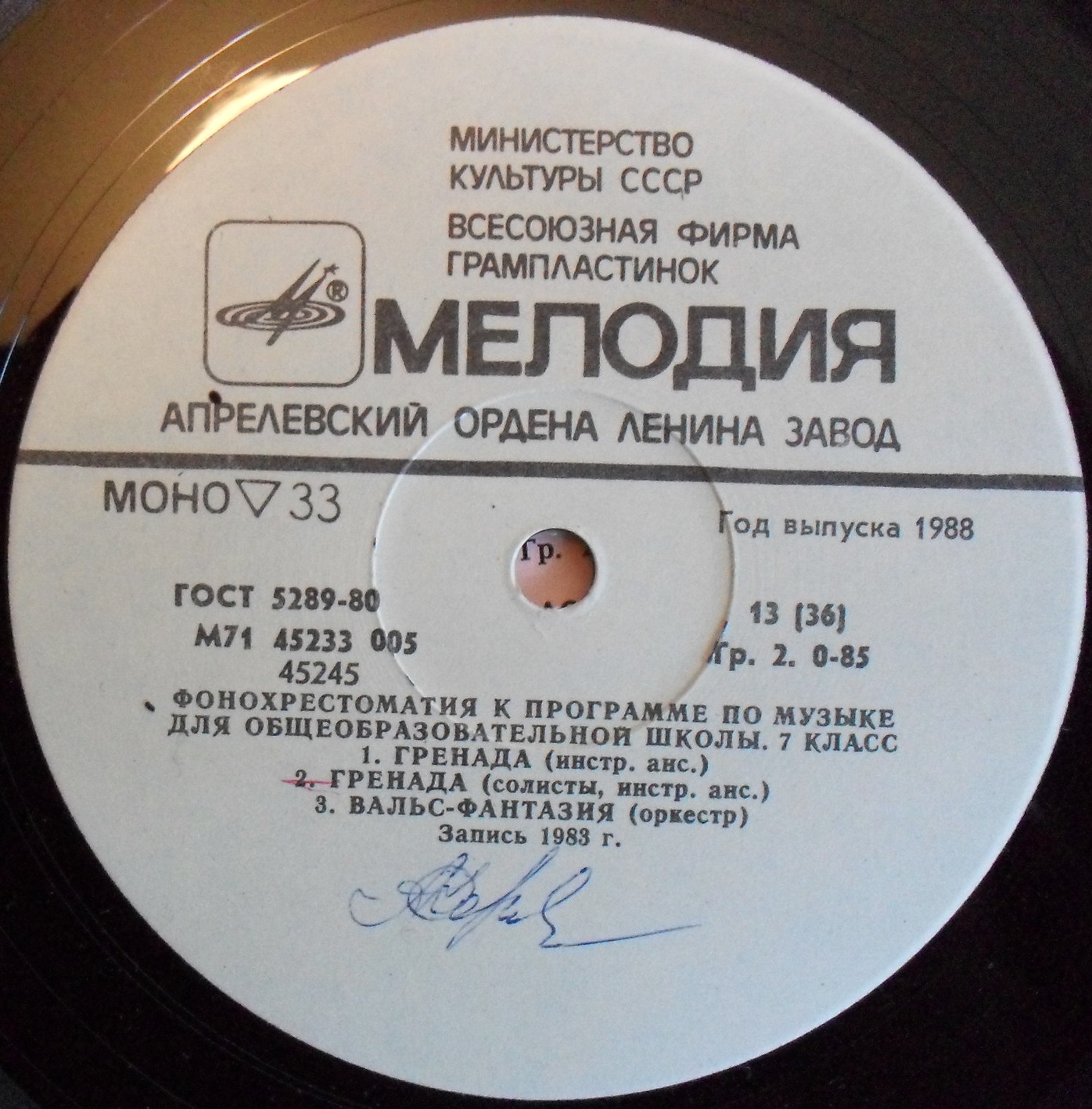 ФОНОХРЕСТОМАТИЯ К ПРОГРАММЕ ПО МУЗЫКЕ ДЛЯ ОБЩЕОБРАЗОВАТЕЛЬНОЙ ШКОЛЫ. 7 класс
