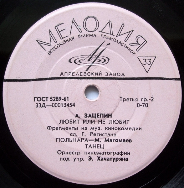 А. ЗАЦЕПИН. Из музыки к к/ф «Любит - не любит»