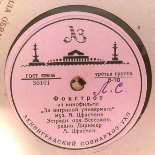 Эстрадный оркестр Всесоюзного радио, дирижер А. Цфасман. Музыка из к/ф "За витриной универмага"