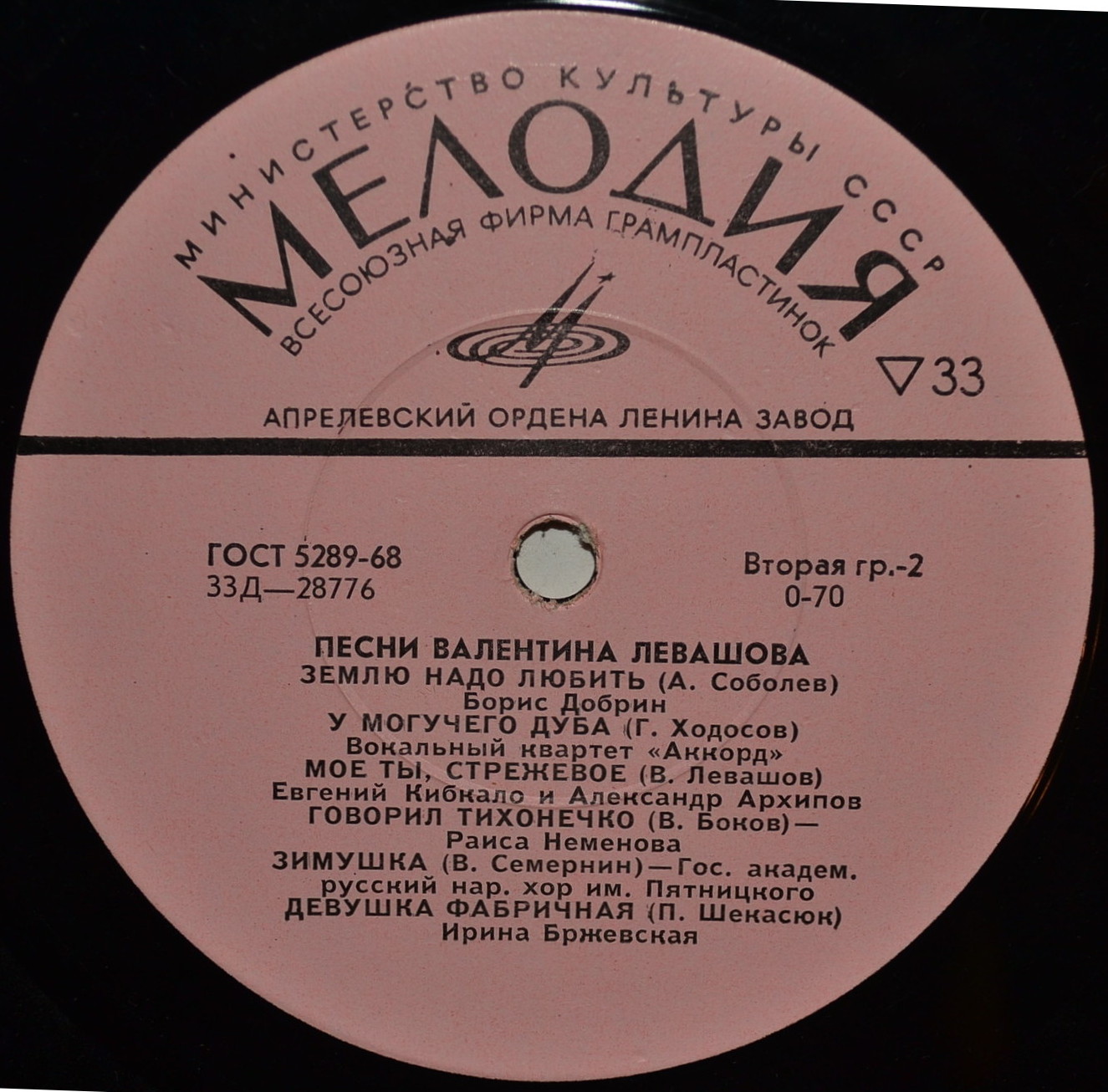 Валентин ЛЕВАШОВ (1915). Песни