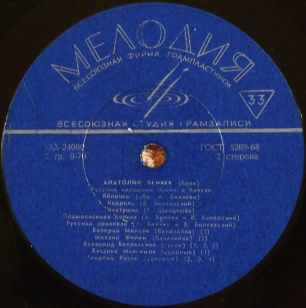 Анатолий Беляев (баян). Русские народные песни и пляски