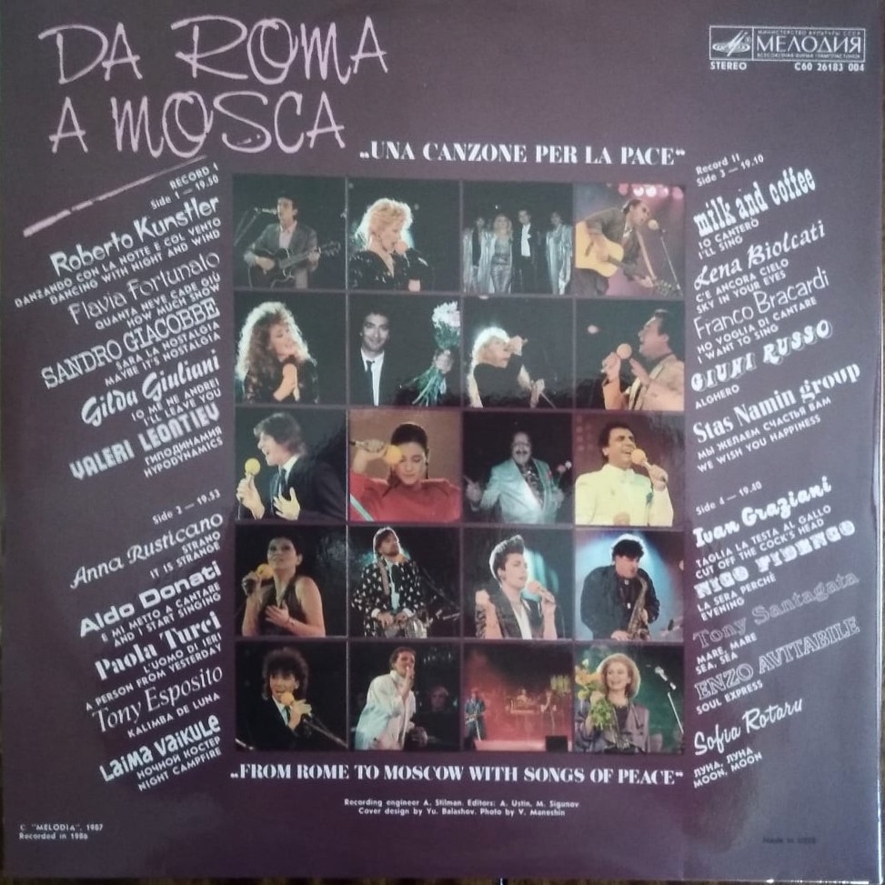 Da Roma A Mosca "Una Canzone Per La Pace"