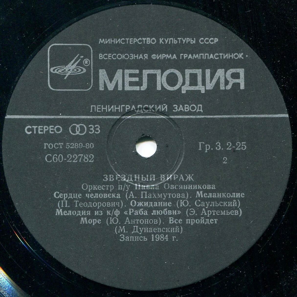 Оркестр п/у Павла Овсянникова. «Звездный вираж»