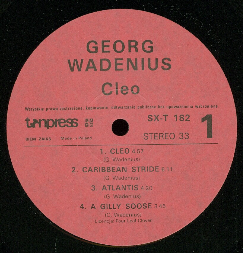 George WADENIUS "Cleo" [по заказу польской фирмы TONPRESS]