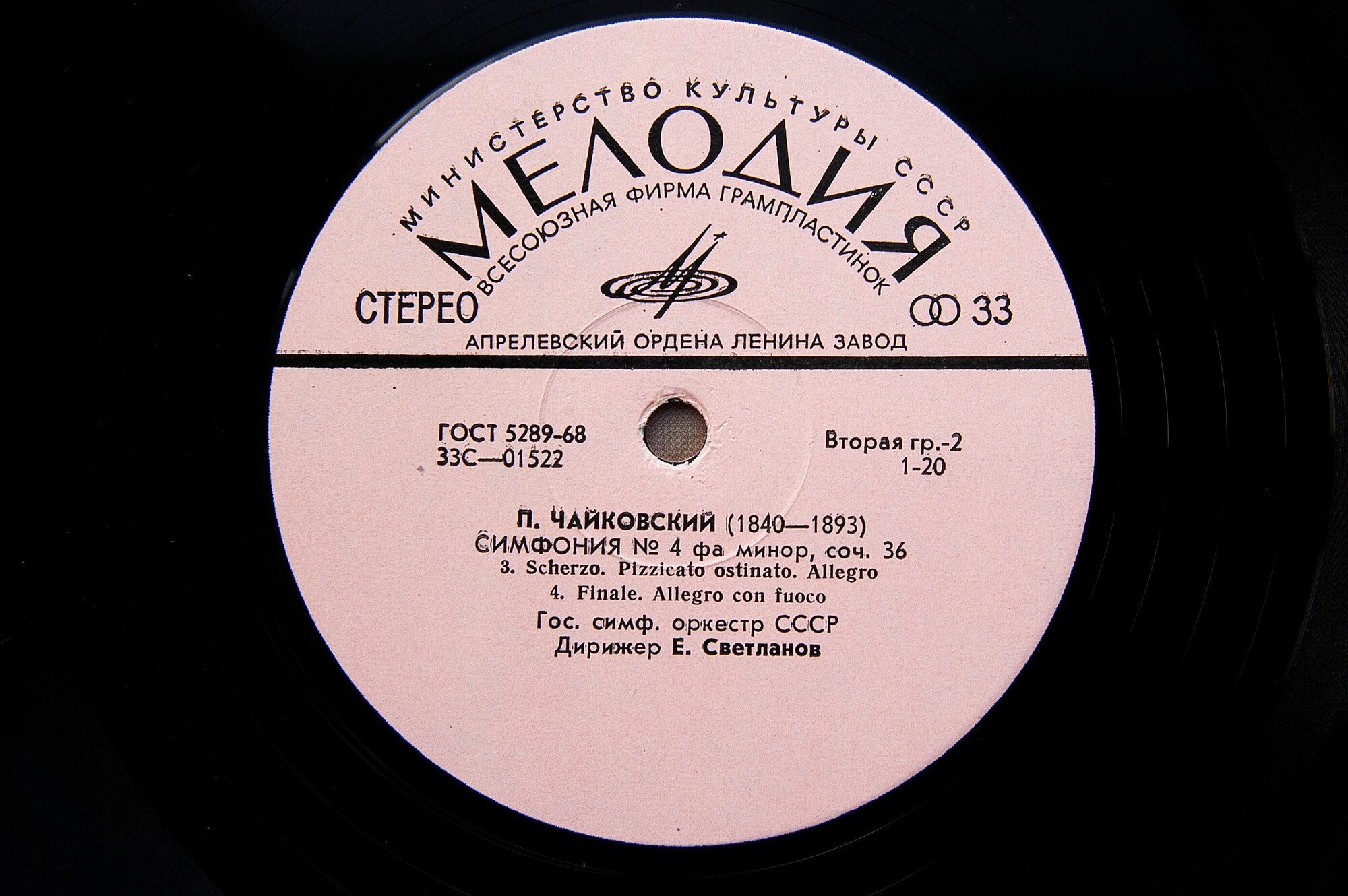 П. Чайковский: Симфония № 4 фа минор, соч. 36 (ГСО СССР, Е. Светланов)
