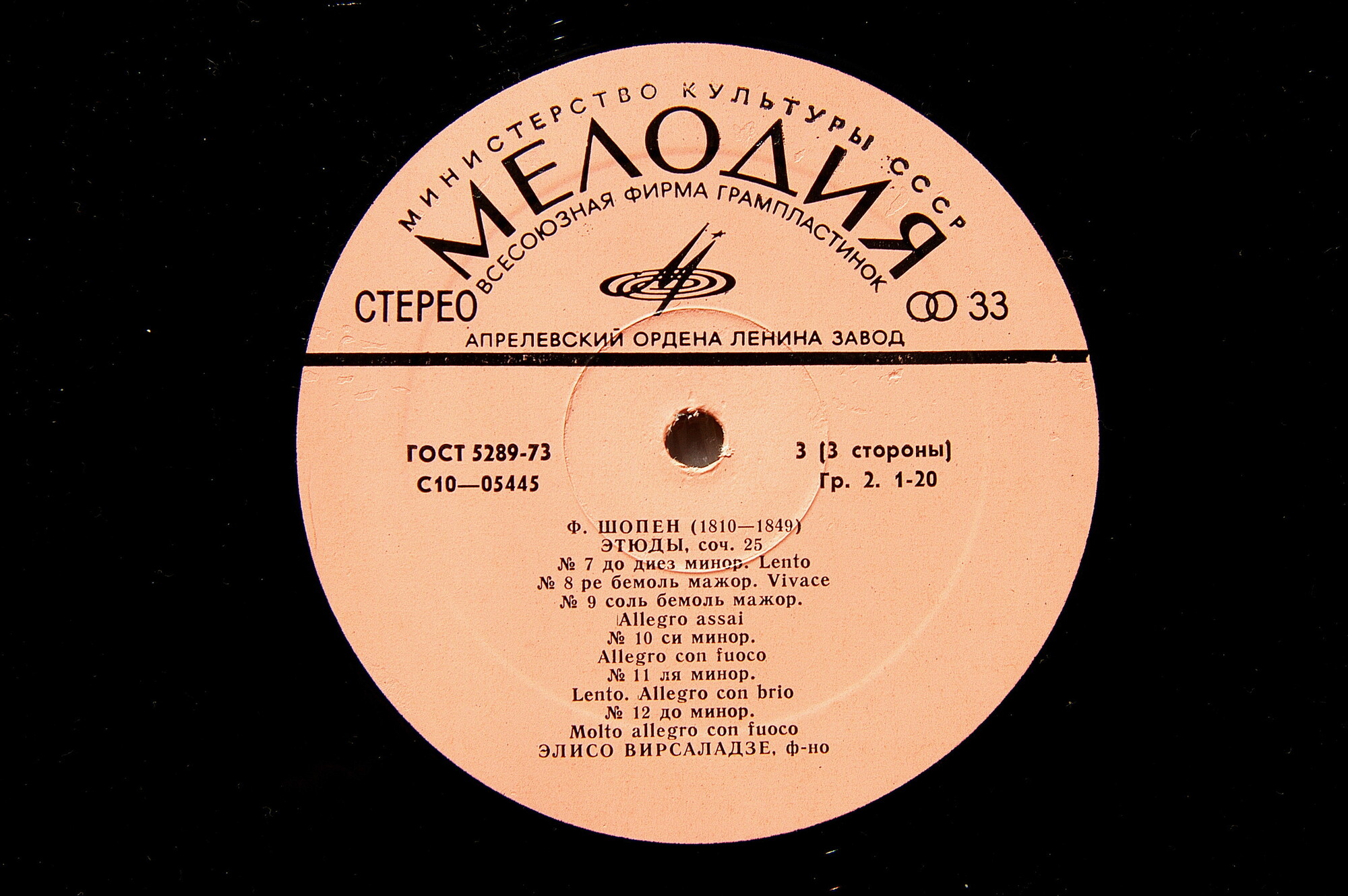 Ф. Шопен (1810 - 1849). Играет Элисо Вирсаладзе