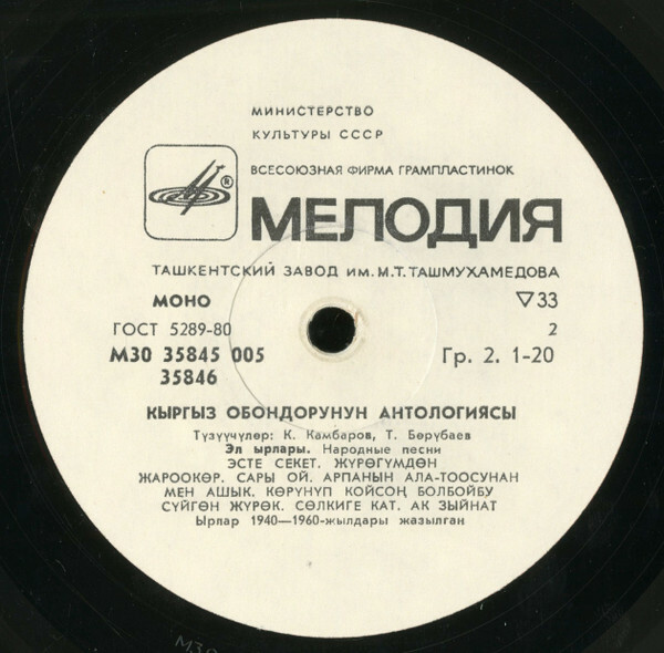 Антология киргизских песен