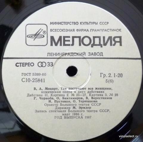 В. А. МОЦАРТ - Так поступают все женщины, комическая опера