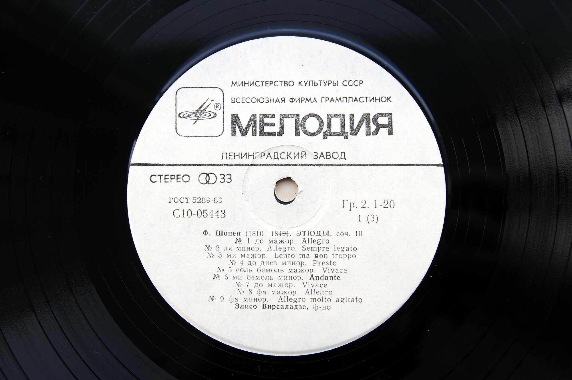 Ф. Шопен (1810 - 1849). Играет Элисо Вирсаладзе