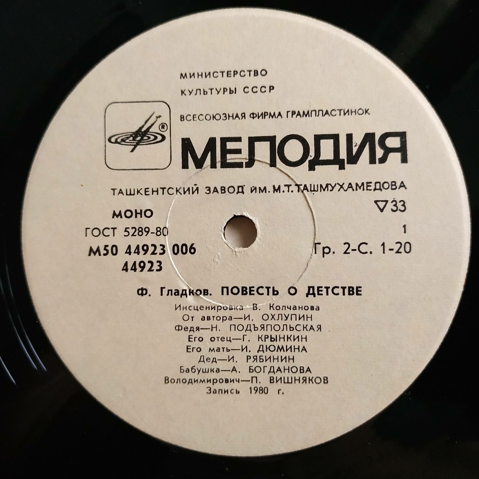 Федор ГЛАДКОВ (1883-1958): Повесть о детстве (инсценировка В. Колчанова).