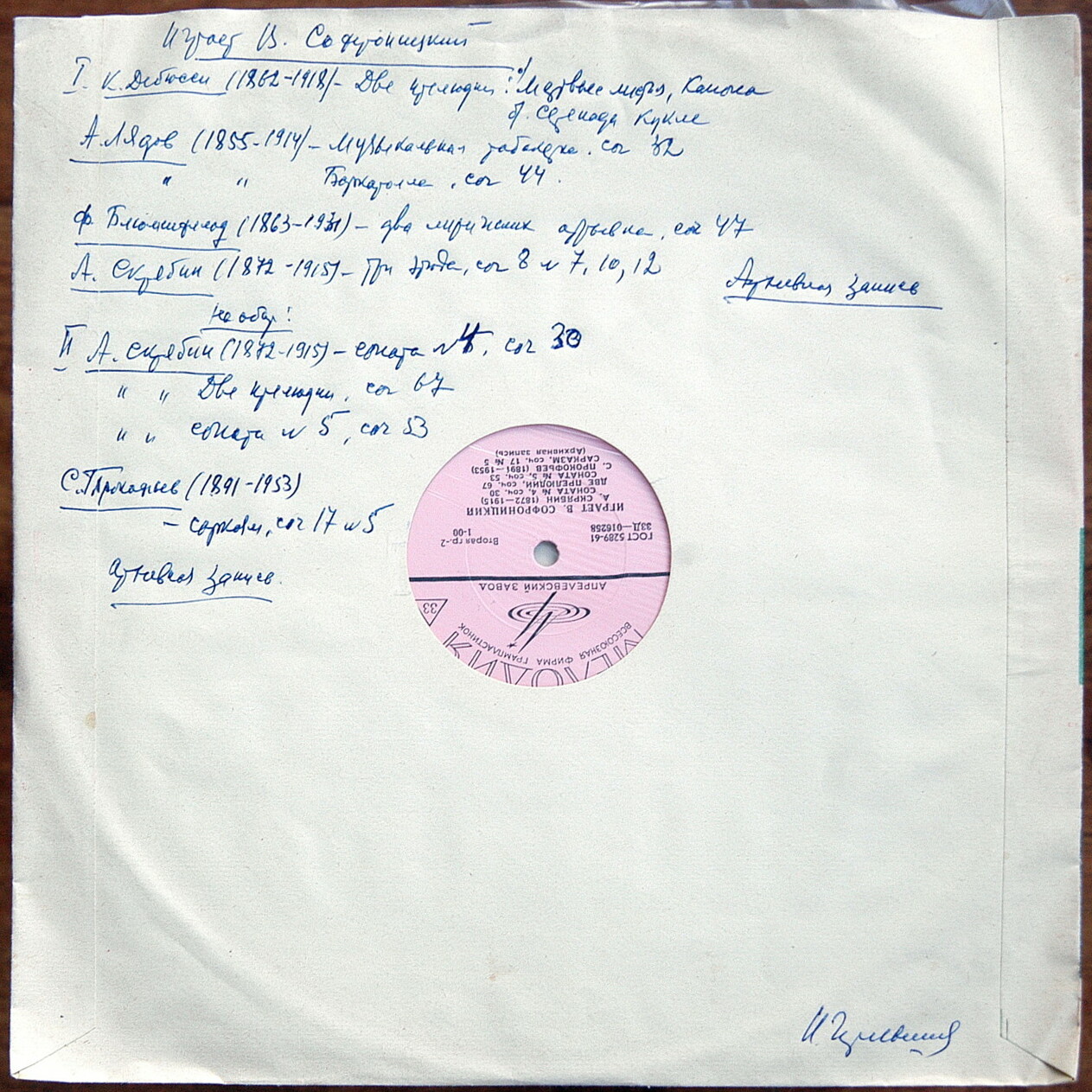 В. Софроницкий (ф-но)