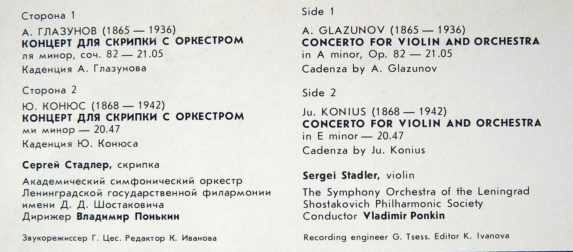 А. Глазунов, Ю. Конюс