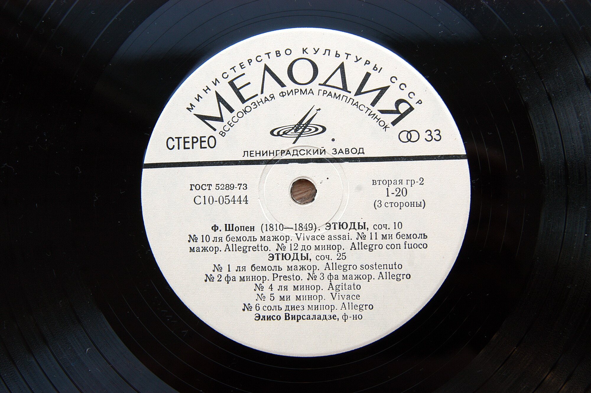 Ф. Шопен (1810 - 1849). Играет Элисо Вирсаладзе