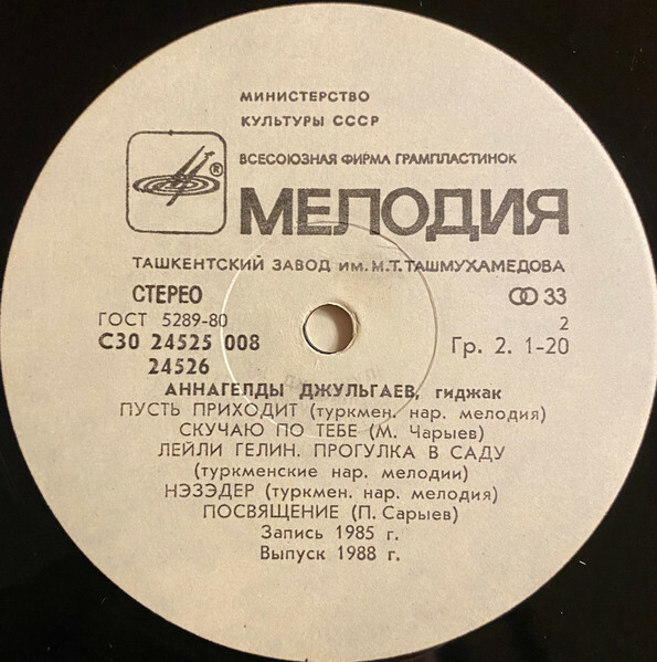 ДЖУЛЬГАЕВ Аннагельды (гиджак).