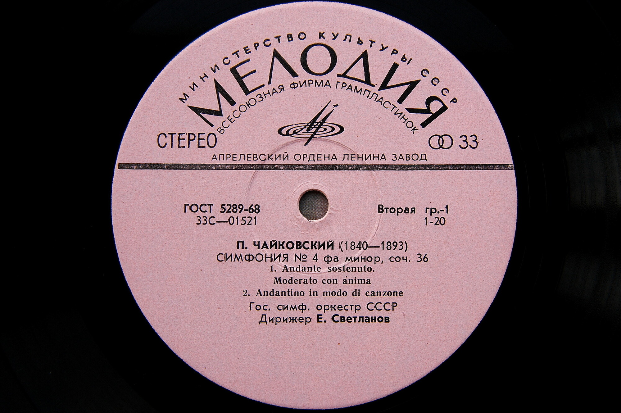 П. Чайковский: Симфония № 4 фа минор, соч. 36 (ГСО СССР, Е. Светланов)