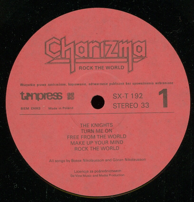 Charizma "Rock the world" [по заказу польской фирмы TONPRESS SX-T 192]