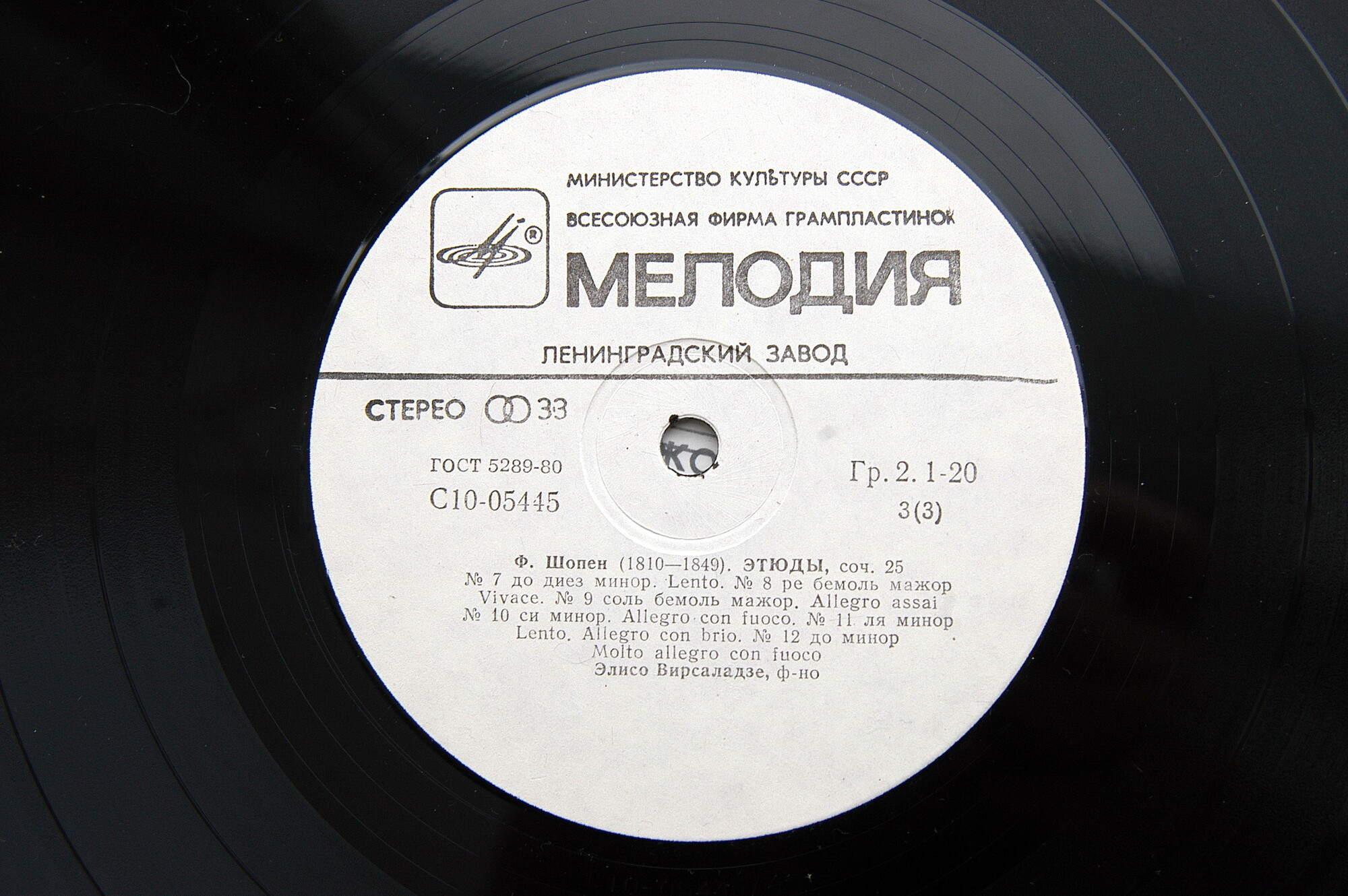 Ф. Шопен (1810 - 1849). Играет Элисо Вирсаладзе