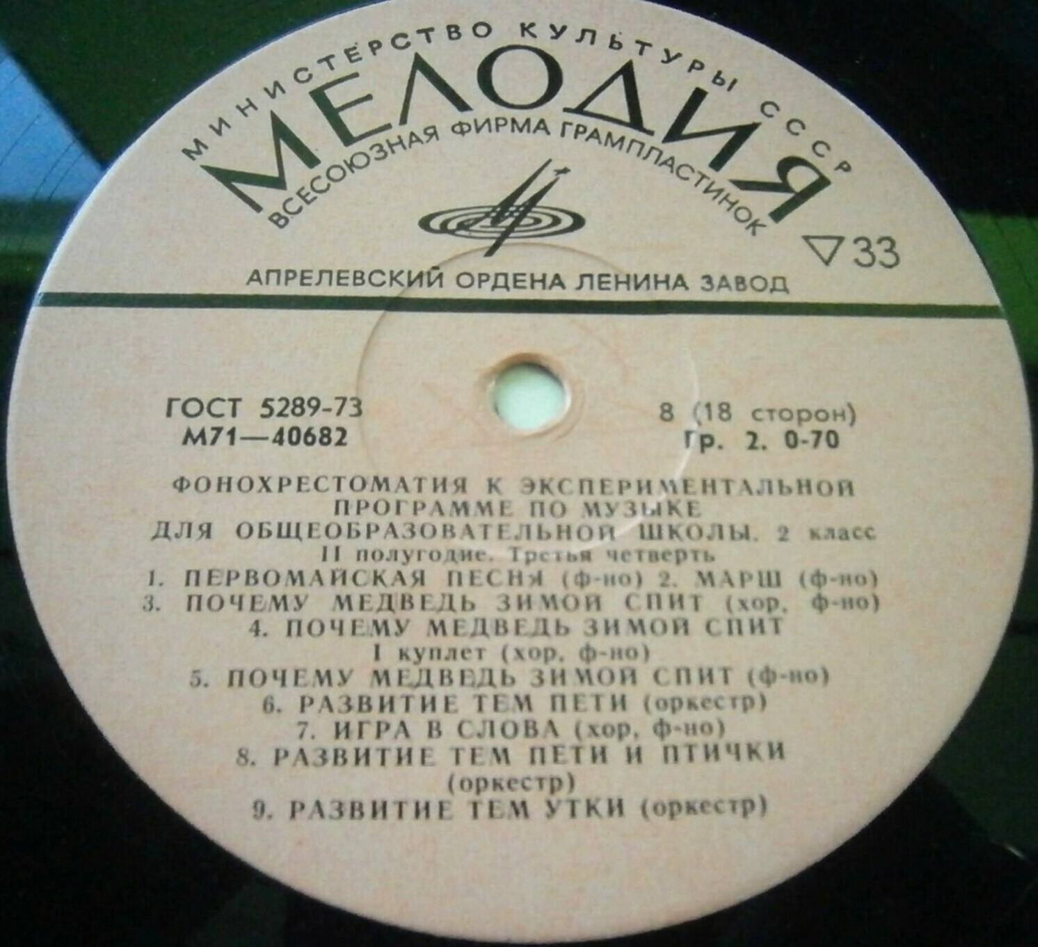 ФОНОХРЕСТОМАТИЯ К ЭКСПЕРИМЕНТАЛЬНОЙ ПРОГРАММЕ ПО МУЗЫКЕ ДЛЯ ОБЩЕОБРАЗОВАТЕЛЬНОЙ ШКОЛЫ. 2 класс