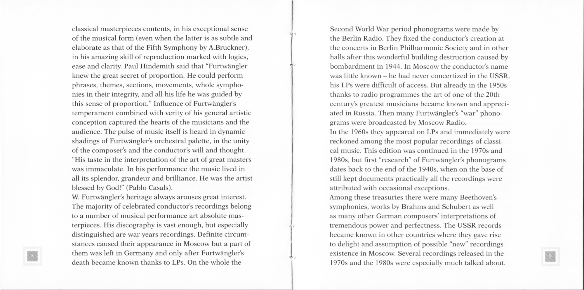 Вильгельм Фуртвенглер - Эрнст Пеппинг , Хайнц Шуберт