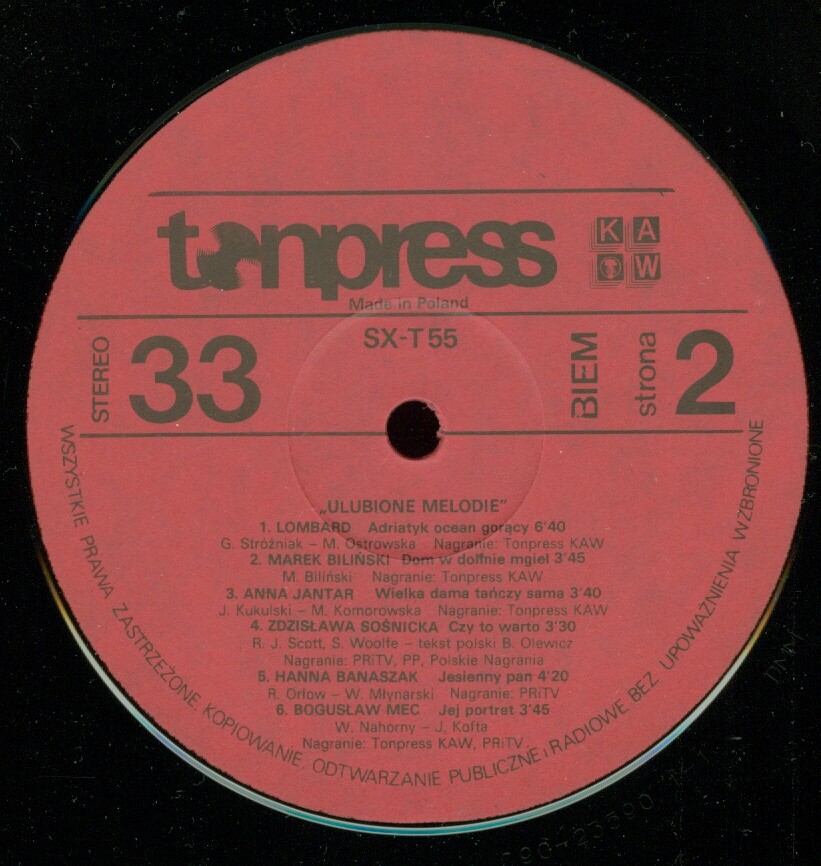 Ulubione melodie [по заказу польской фирмы TONPRESS]