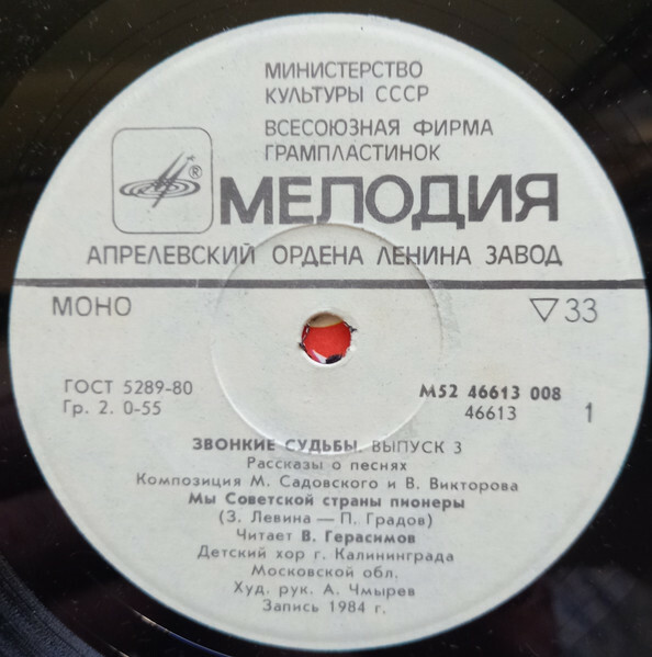 ЗВОНКИЕ СУДЬБЫ (выпуск 3). Рассказы о песнях (композиция М. Садовского и В. Викторова): Читает В. Герасимов
