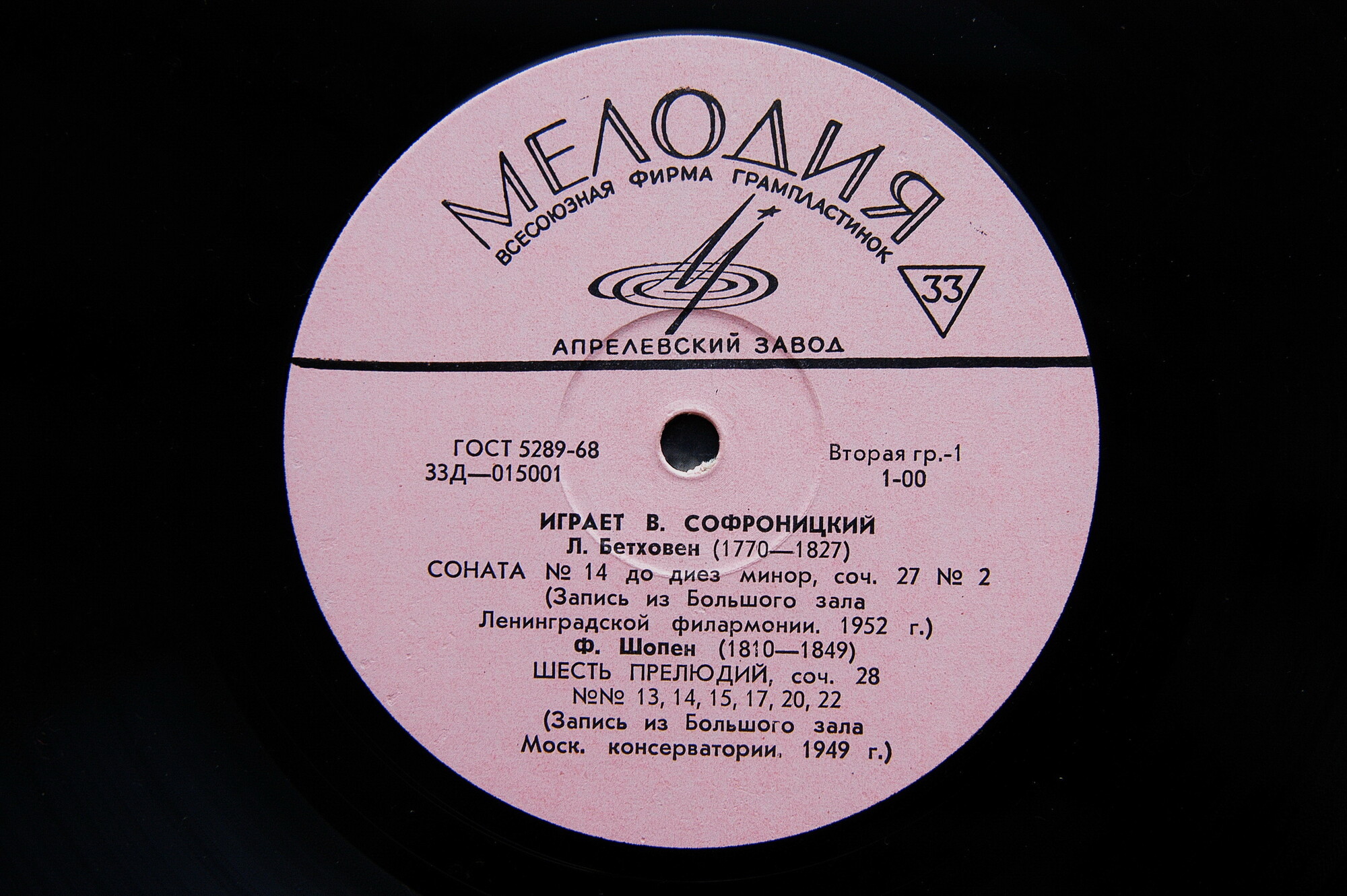 В. СОФРОНИЦКИЙ (ф-но)