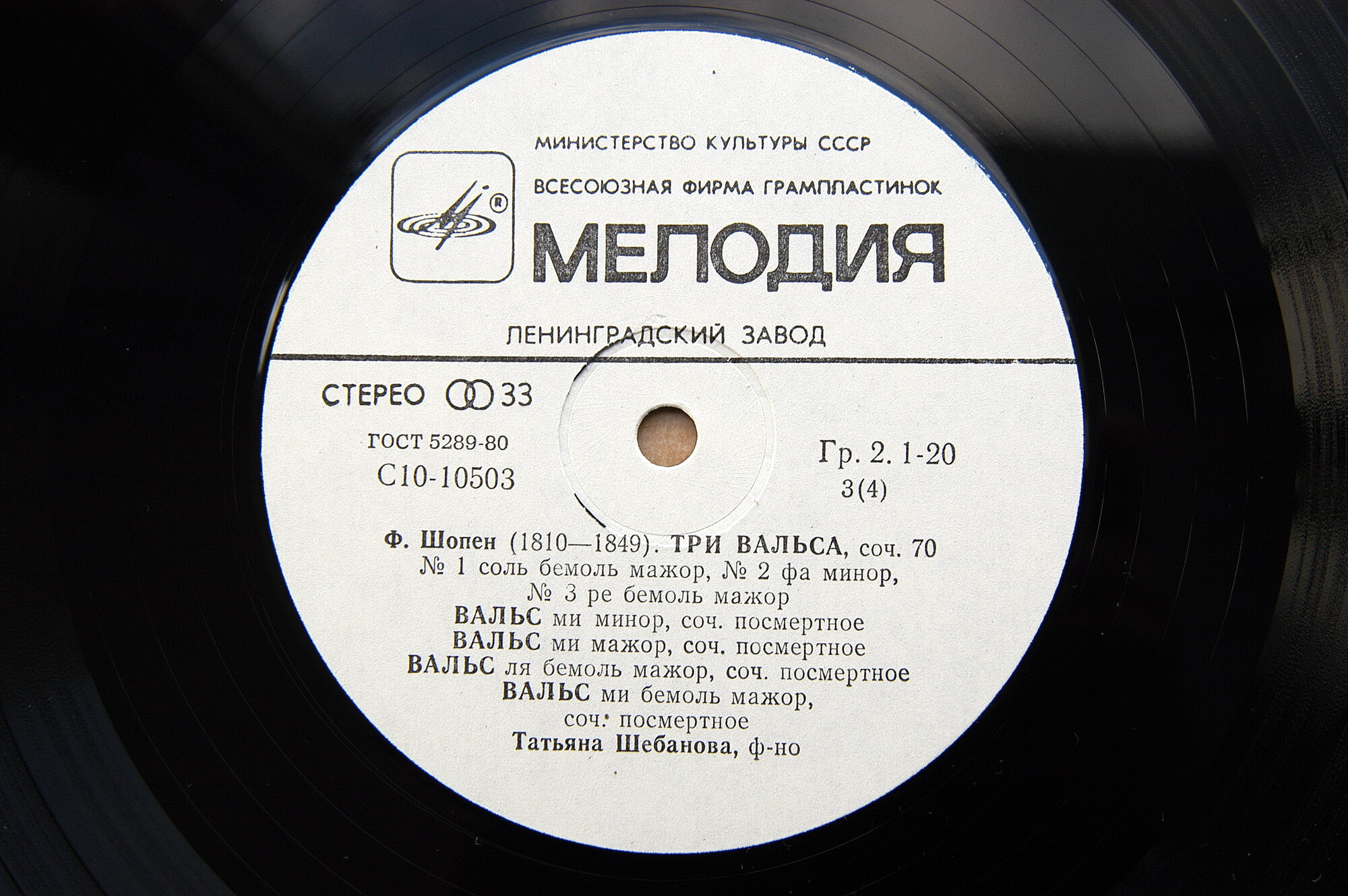 Ф. Шопен: Вальсы, экспромты (Татьяна Шебанова, ф-но)