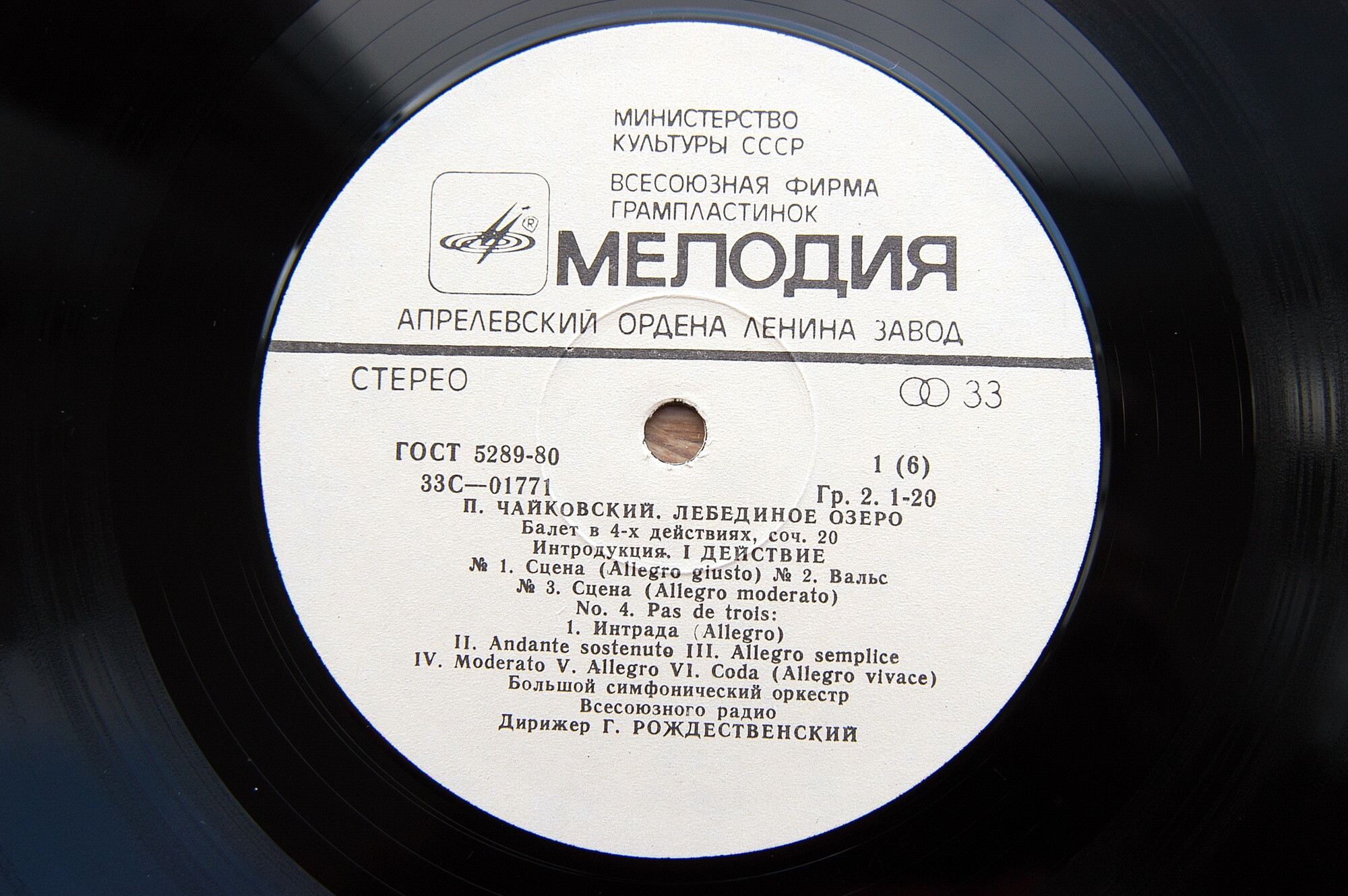 П. Чайковский: Лебединое озеро (БСО ВР, Г. Рождественский)