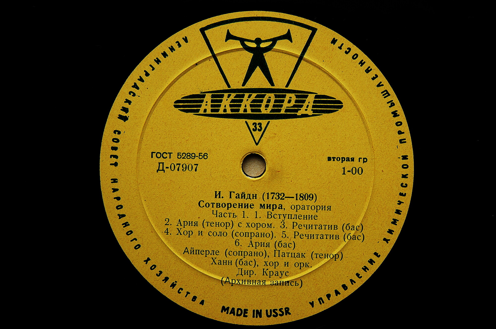 И. Гайдн: Сотворение мира, оратория (К. Краус, дирижер)