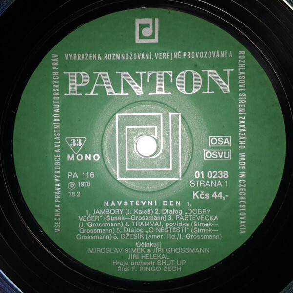 Miroslav Šimek a Jiri Grossmann. Návštěvní Den 1 [по заказу чешской фирмы PANTON 01 0238]