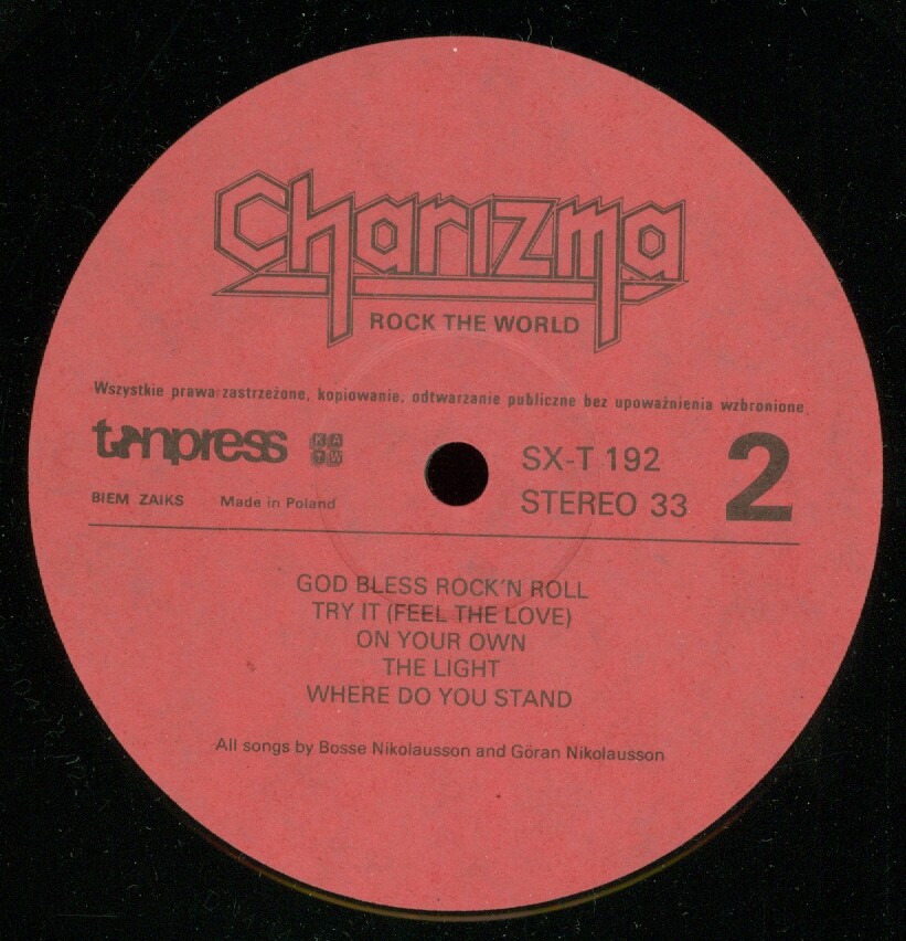 Charizma "Rock the world" [по заказу польской фирмы TONPRESS SX-T 192]