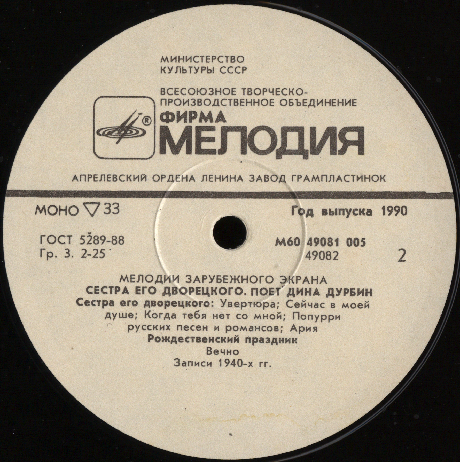 Мелодии зарубежного экрана. Сестра его дворецкого