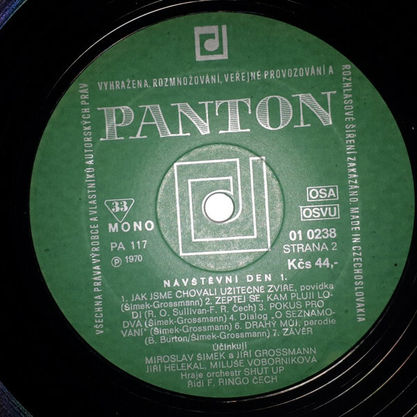 Miroslav Šimek a Jiri Grossmann. Návštěvní Den 1 [по заказу чешской фирмы PANTON 01 0238]