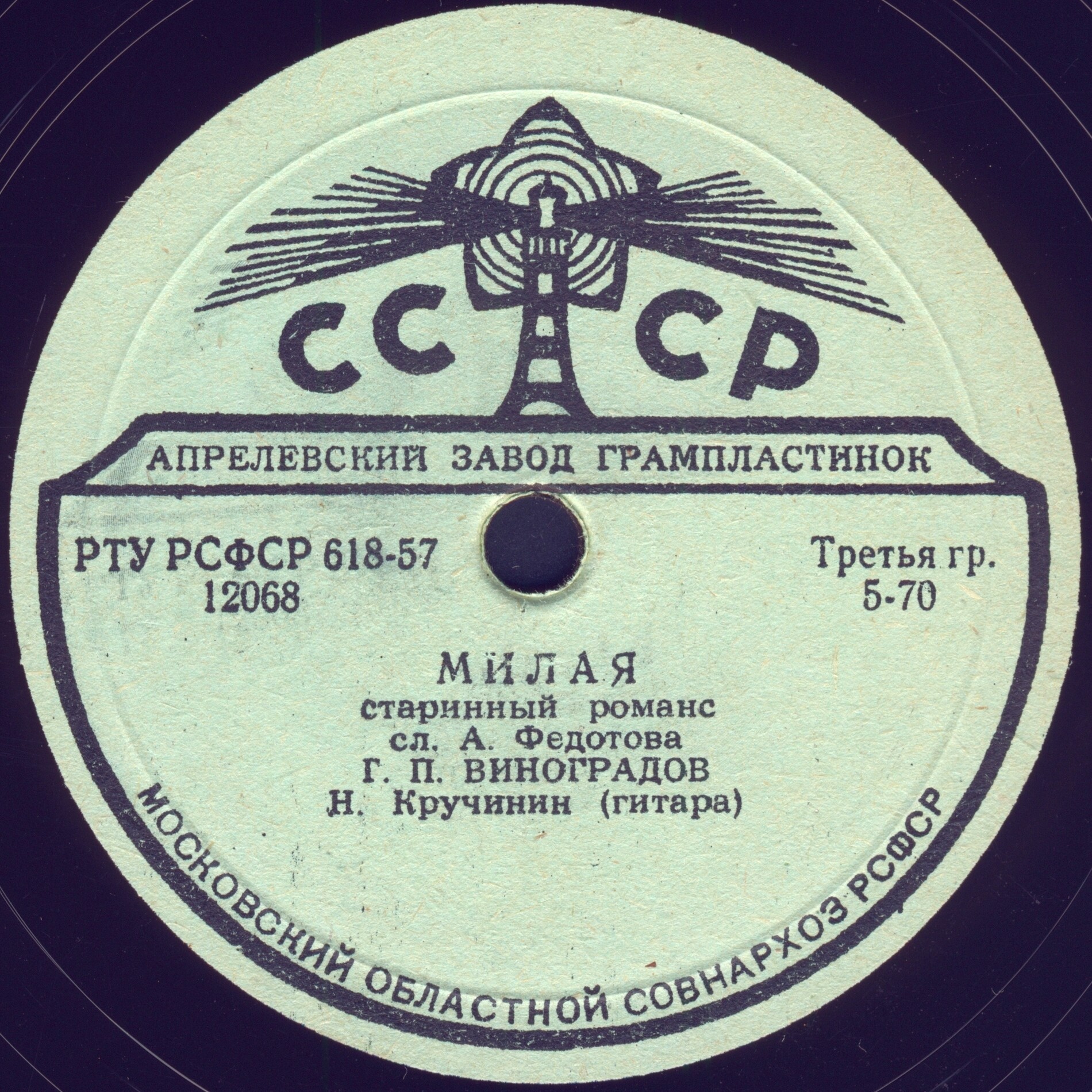 Г. П. Виноградов — Гитара ты моя / Милая