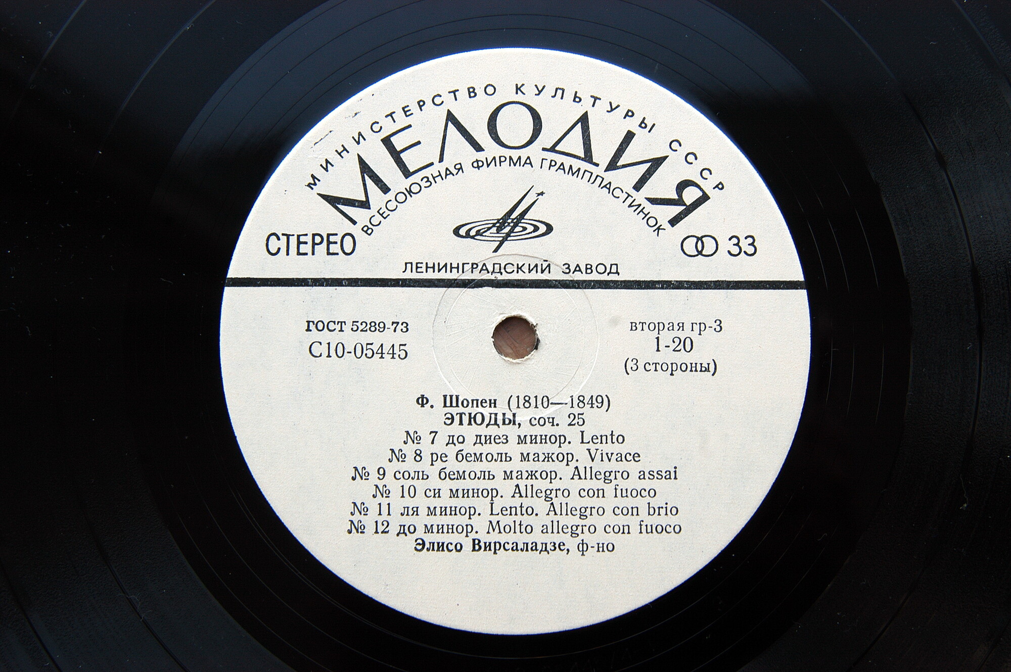 Ф. Шопен (1810 - 1849). Играет Элисо Вирсаладзе