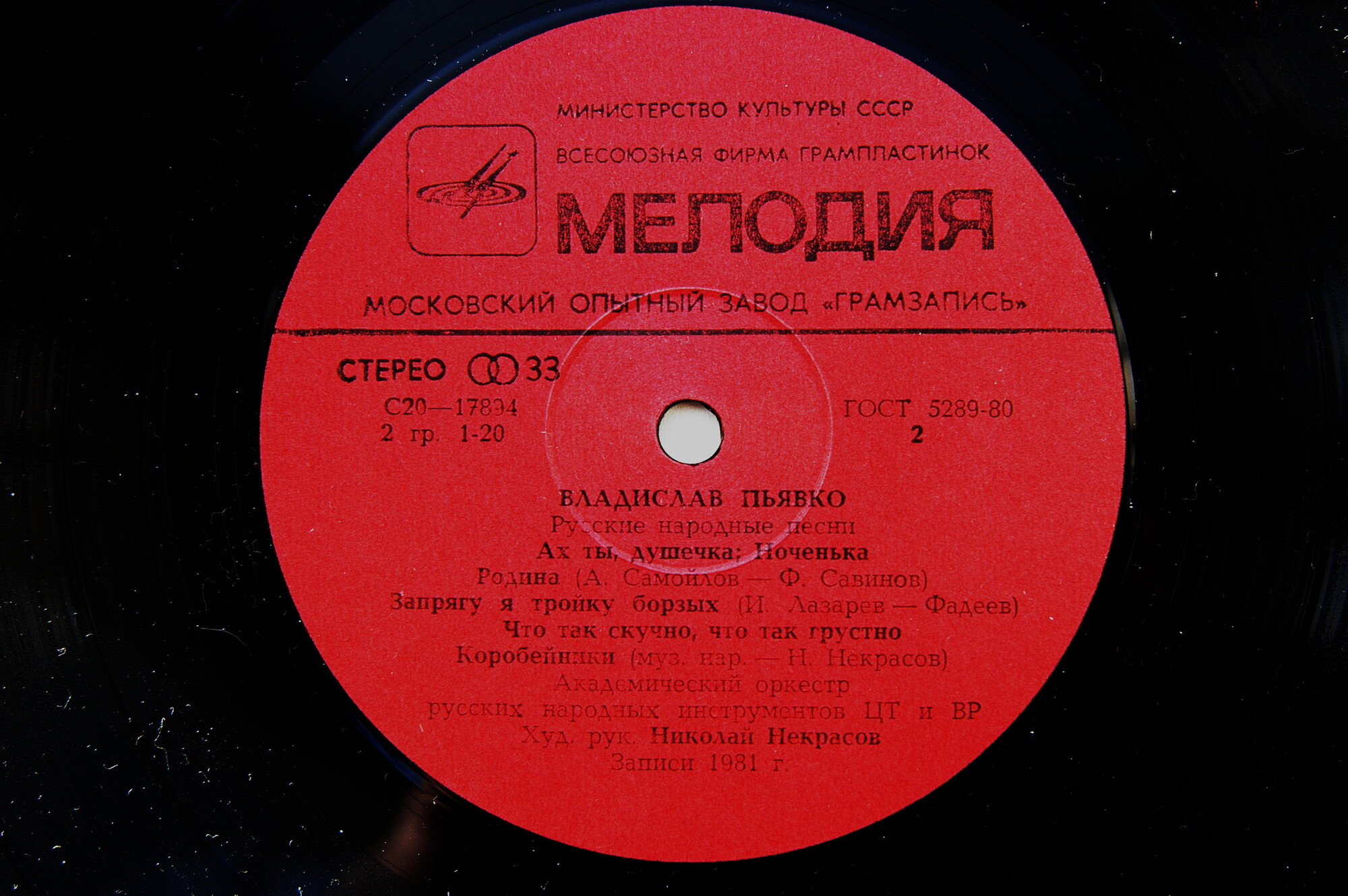 ВЛАДИСЛАВ ПЬЯВКО "Русские народные песни"