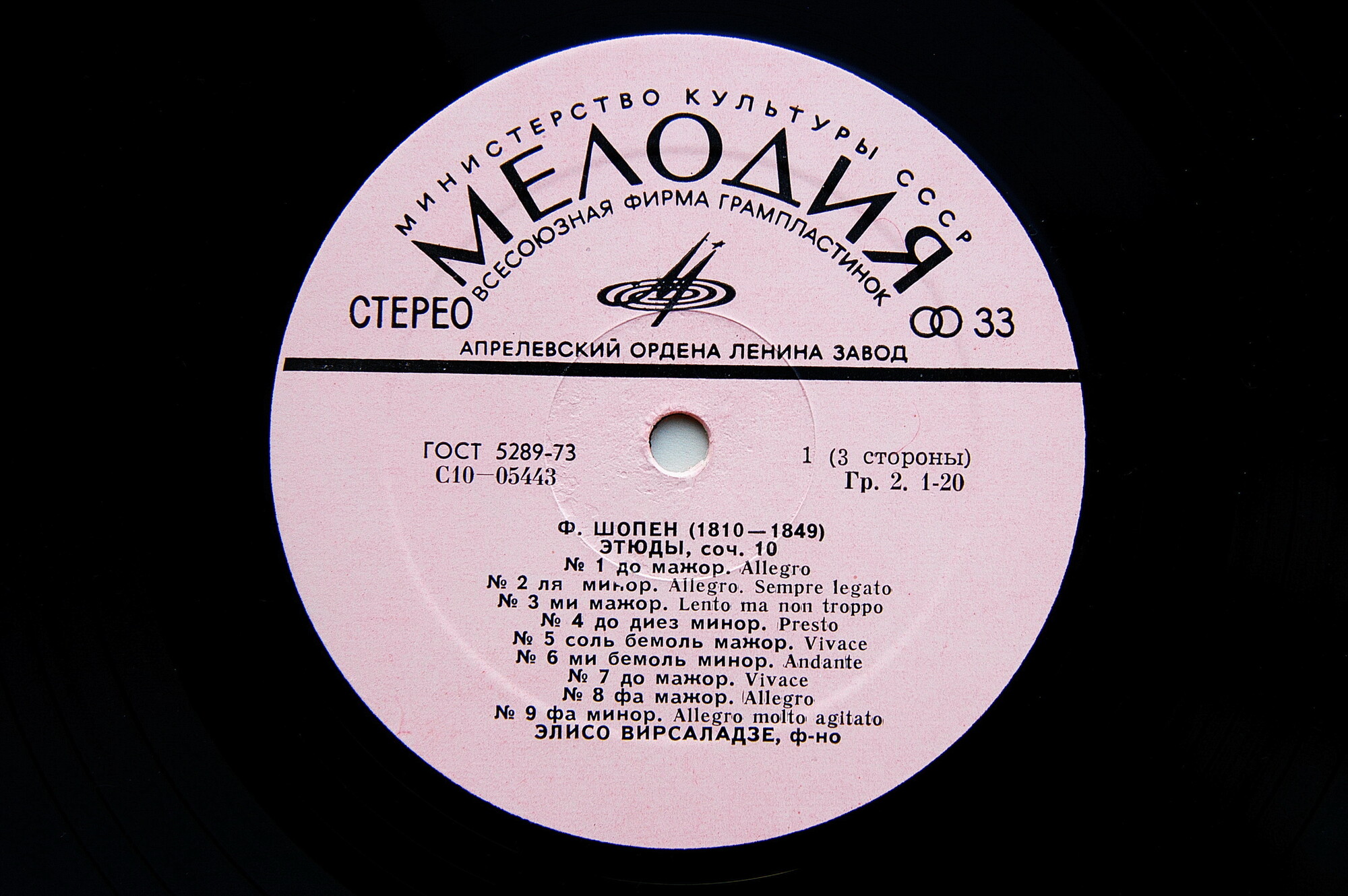 Ф. Шопен (1810 - 1849). Играет Элисо Вирсаладзе