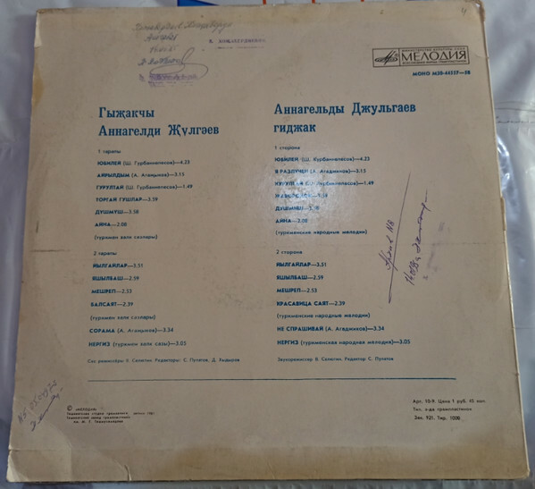 ДЖУЛЬГАЕВ Аннагельды (гиджак).