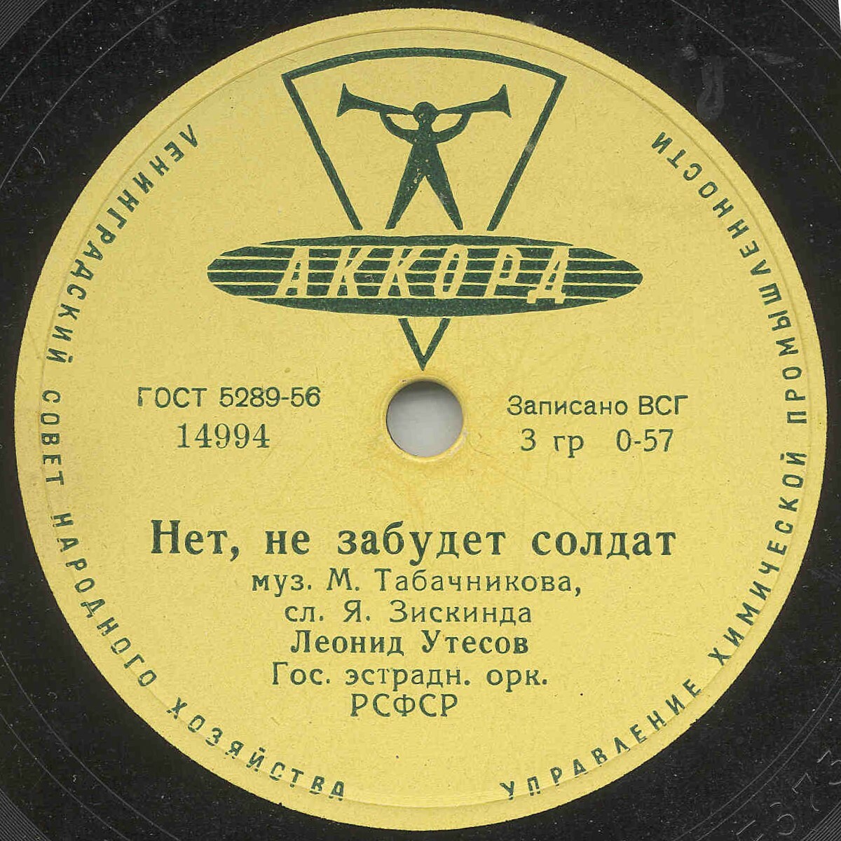 Л. Утесов - Нет, не забудет солдат // Л. и Э. Утесовы - Днем и ночью