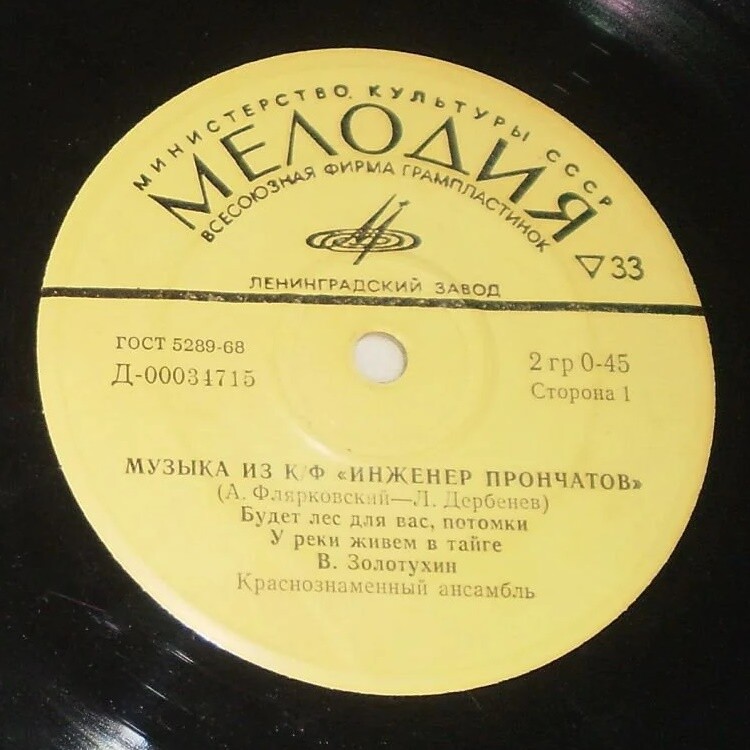 ПЕСНИ ИЗ К/Ф «ИНЖЕНЕР ПРОНЧАТОВ» (А.Флярковский – Л.Дербенев)