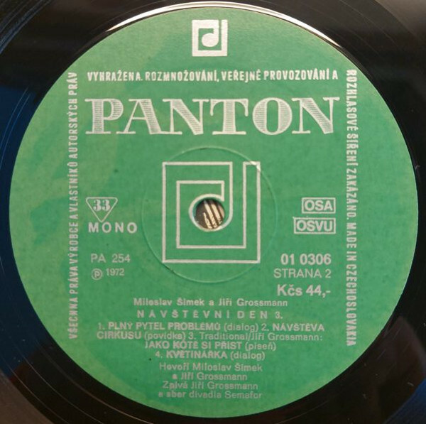 Miroslav Šimek a Jiri Grossmann. Návštěvní Den 3 [по заказу чешской фирмы PANTON 01 0306]