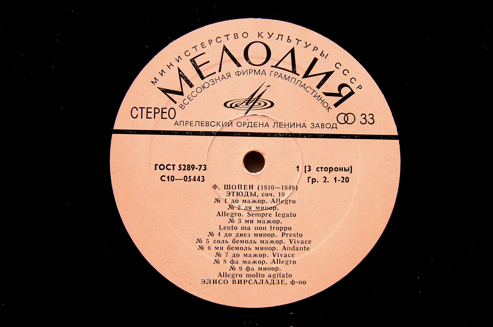 Ф. Шопен (1810 - 1849). Играет Элисо Вирсаладзе