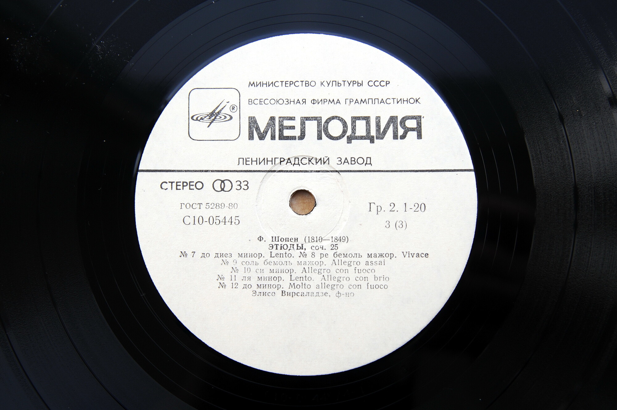 Ф. Шопен (1810 - 1849). Играет Элисо Вирсаладзе