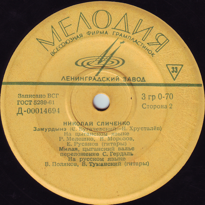 Николай Сличенко. Цыганские песни