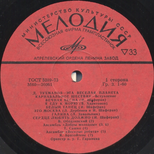 Давид Тухманов. «Эта веселая планета»