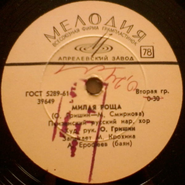 ПЕНЗЕНСКИЙ РУССКИЙ НАР. ХОР,  худ. рук. О. Гришин