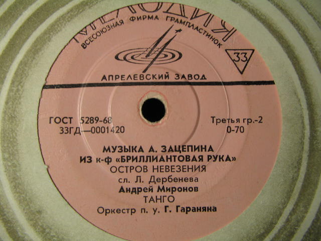 Музыка А. Зацепина из к/ф «Бриллиантовая рука»