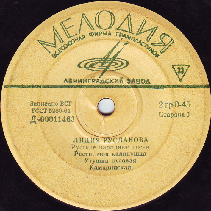 Лидия Русланова. Русские народные песни
