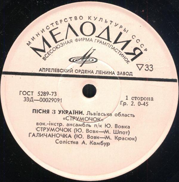 Пісня з України. Львівська область. ВИА «СТРУМОЧОК» п/к Ю.Вовка